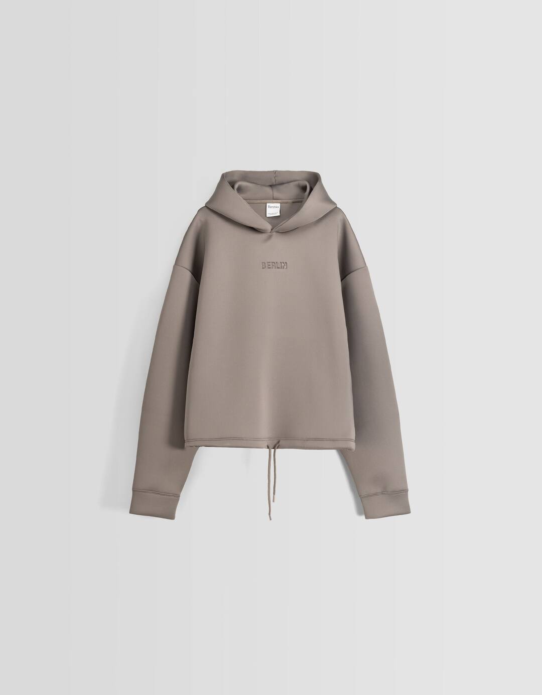 Cropped technical boxy fit hoodie