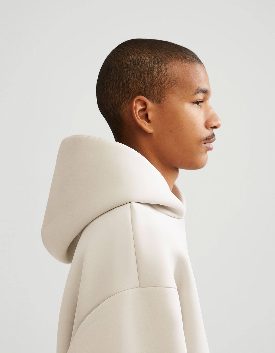 Cropped technical boxy fit hoodie