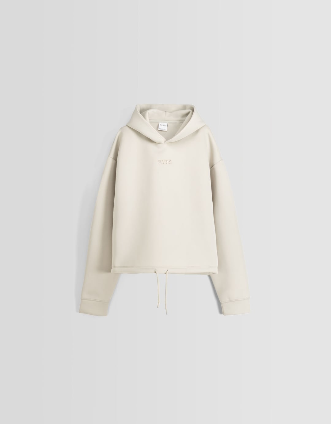 Sudadera capucha cropped boxy fit técnica