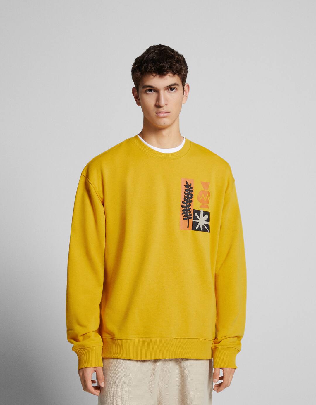 Round neck printed sweatshirt