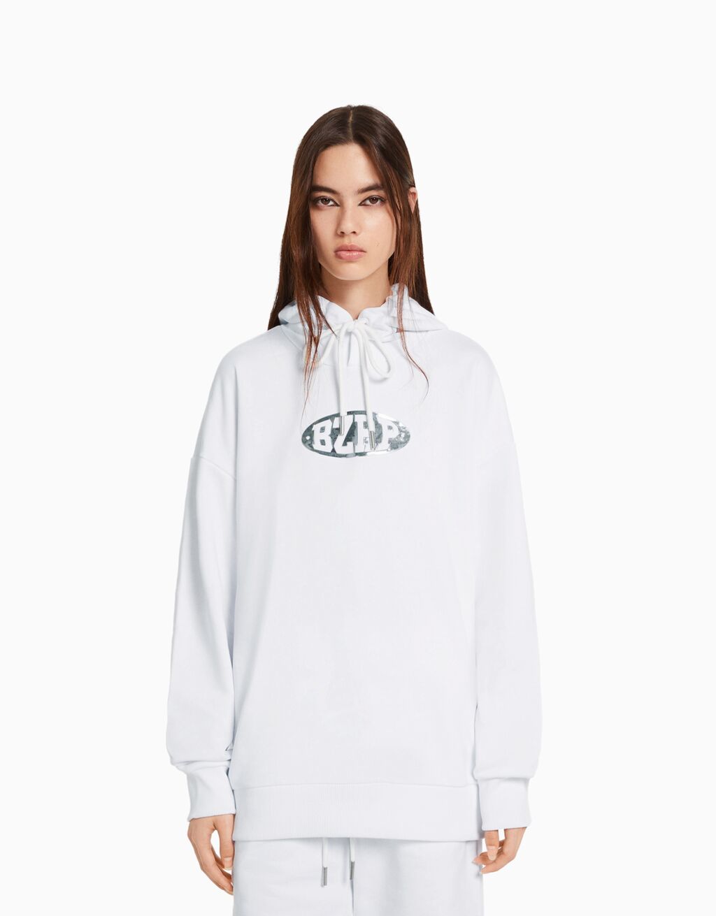 Bershka white hoodie 2025