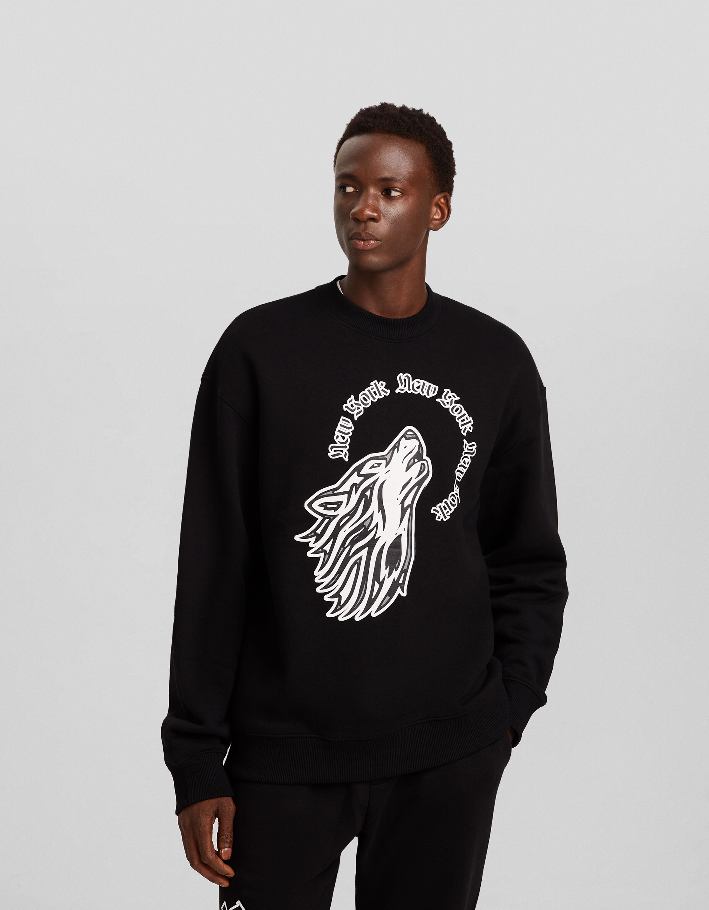 Printed sweatshirt Men Bershka