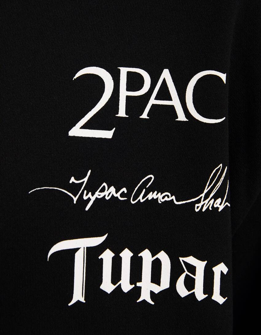 მრგვალყელიანი სვიტრი Tupac-ის ნახატით-შავი-6