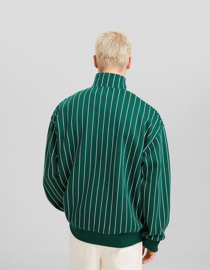 Striped high-neck sweatshirt - Men | Bershka