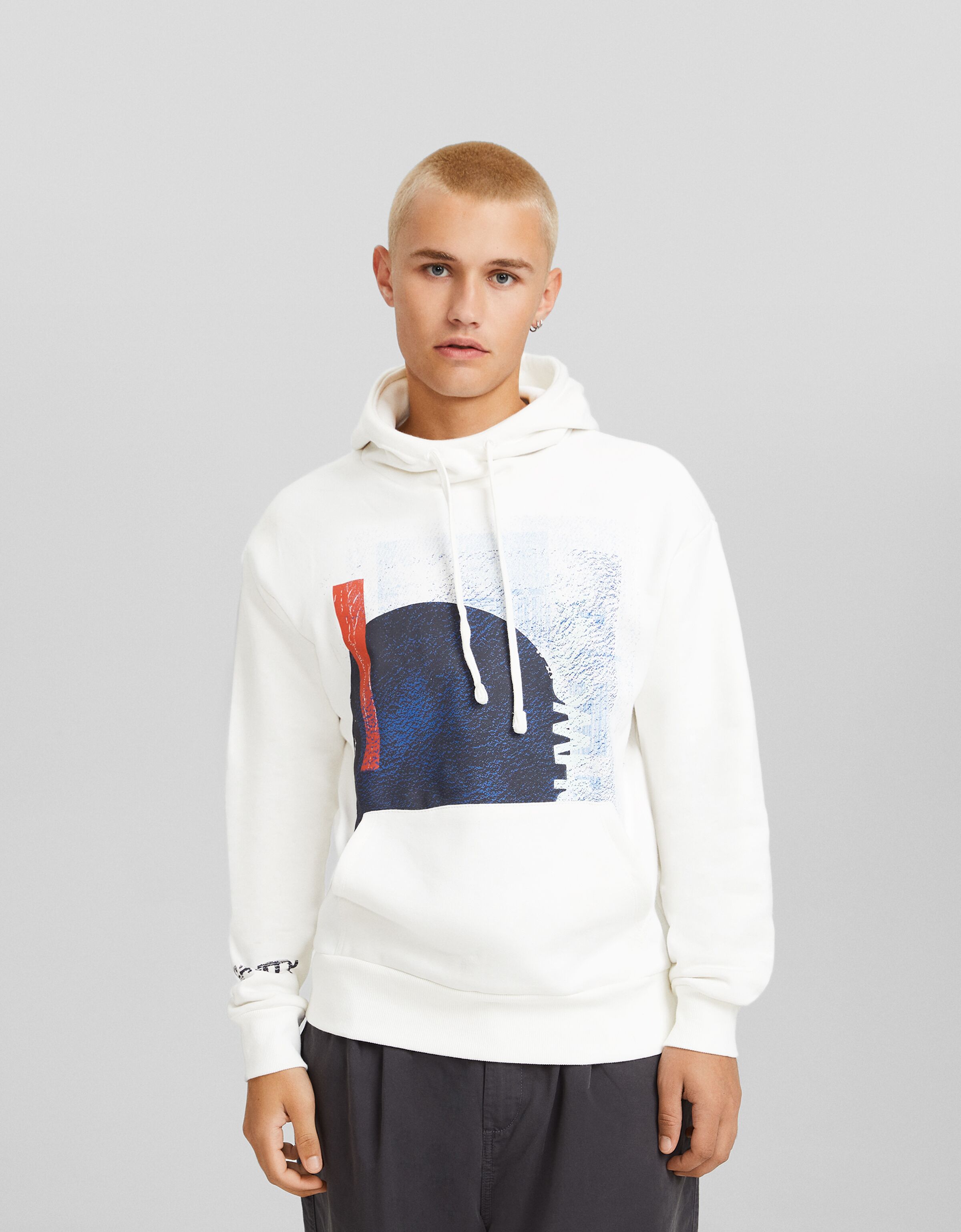 White store printed hoodie