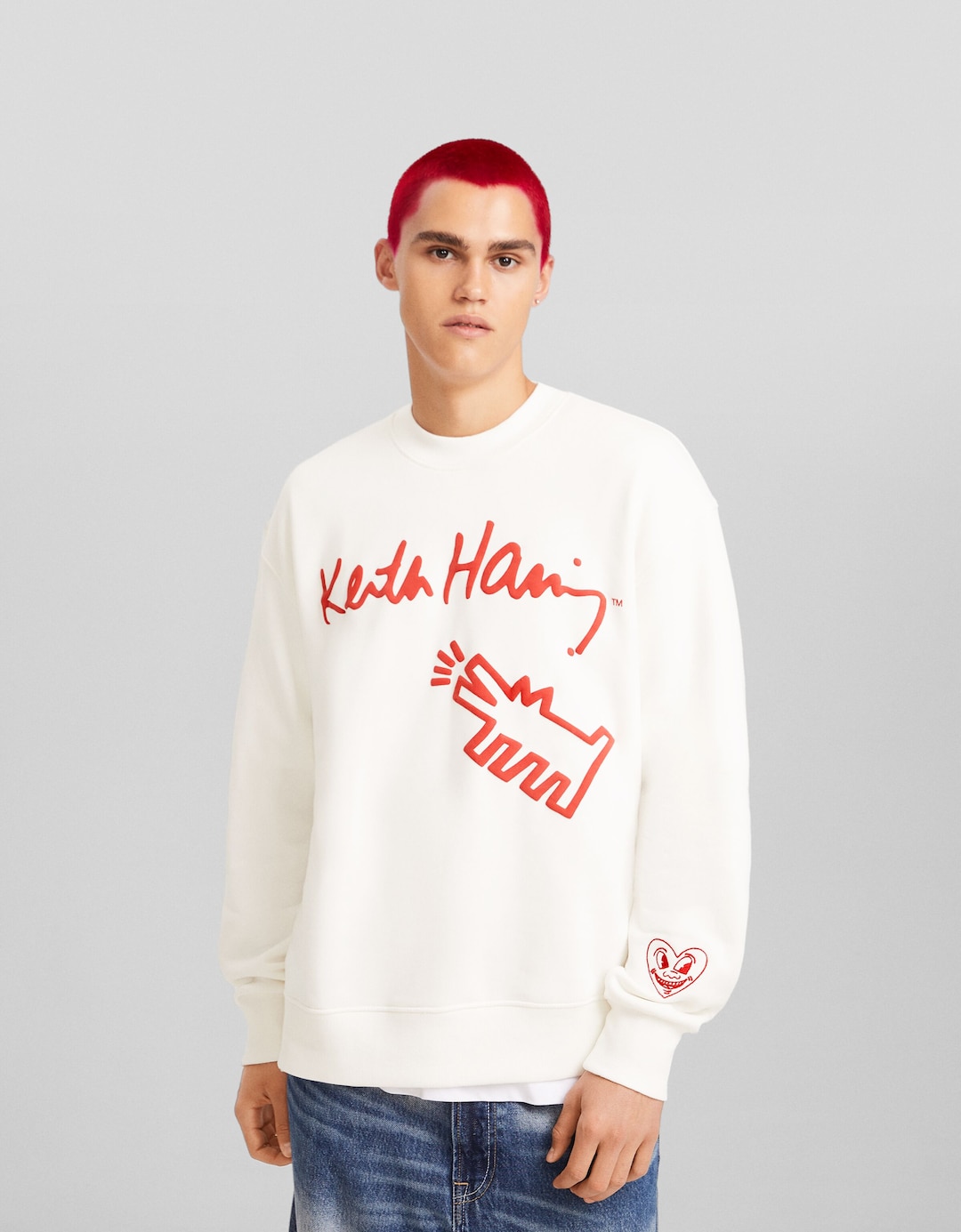Raštuotas džemperis apskrita apykakle Keith Haring