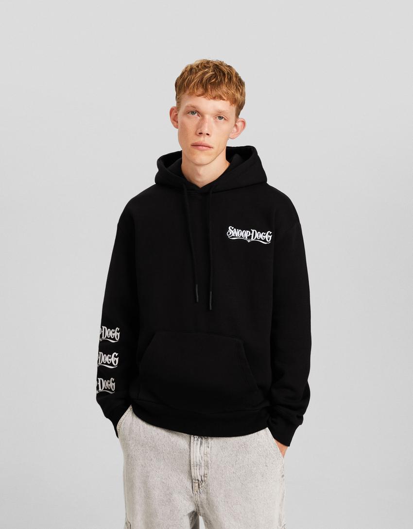 Sweat Snoop Dogg capuche oversize imprimé-Noir-0