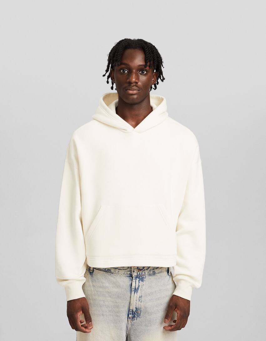 Cropped hoodie-Off white-0