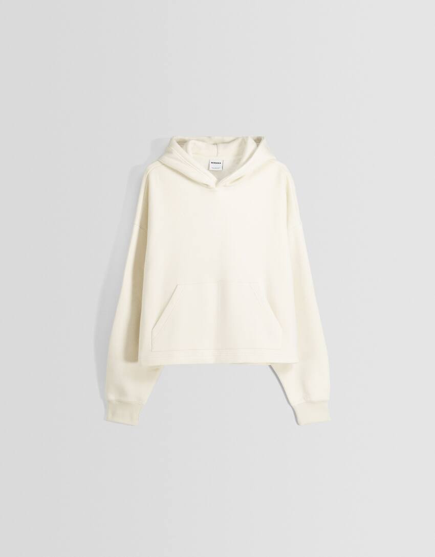 Cropped hoodie-Off white-4