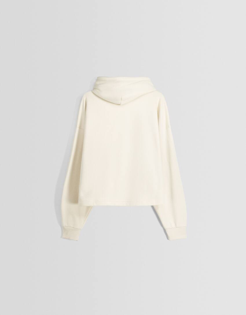 Cropped hoodie-Off white-5