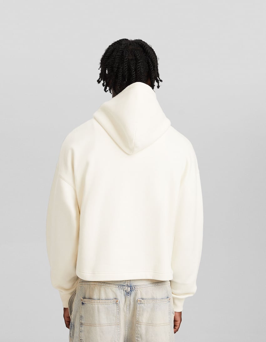 Cropped hoodie-Off white-1