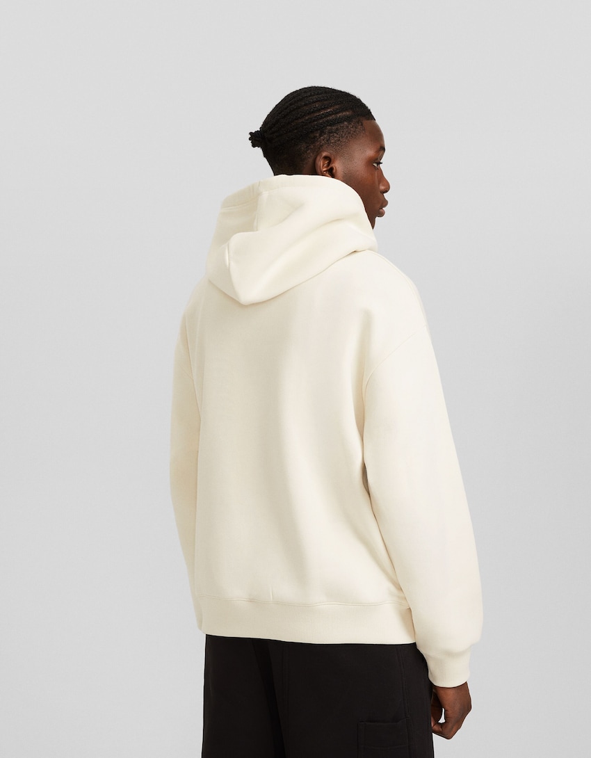 Boxy fit print hoodie - Men | Bershka