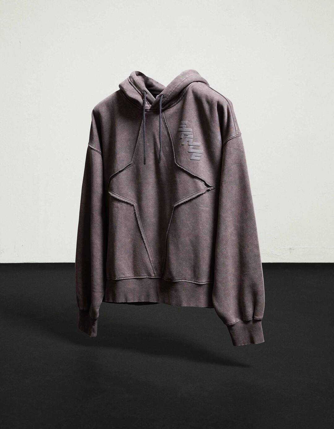 Oversize faded-effect hoodie