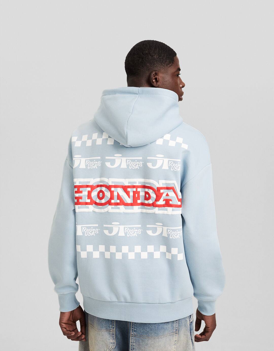 “Honda” bluzë e stampuar prerje e gjerë me kapuç