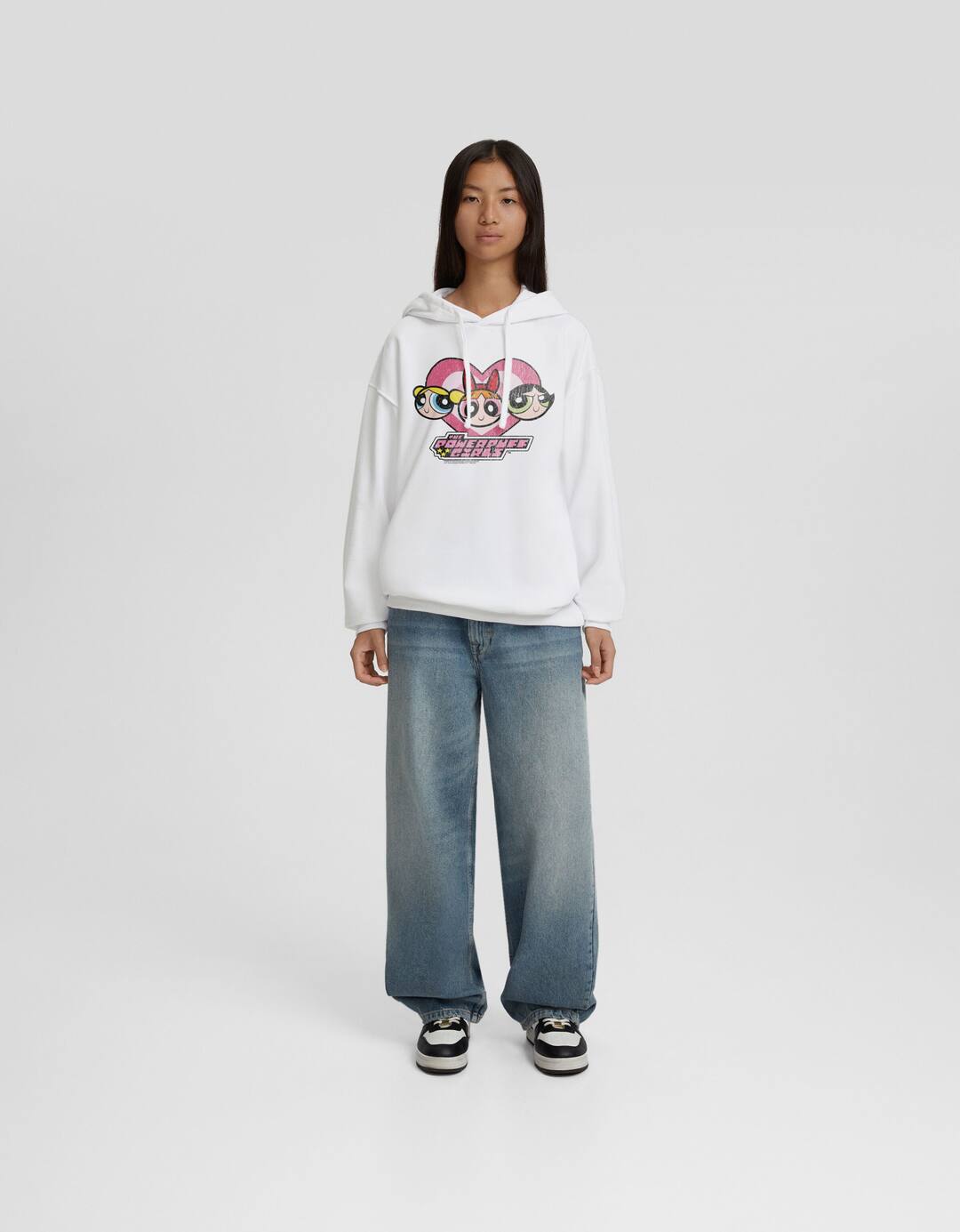 Powerpuff Girls print oversize hoodie