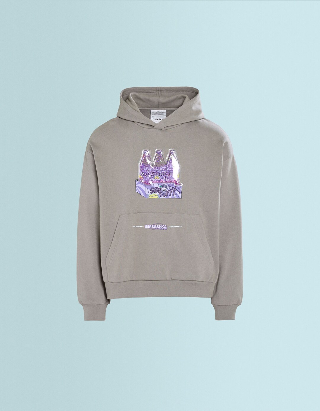 SSSTUFFF X BERSHKA - hættetrøje med interaktivt glimmerprint