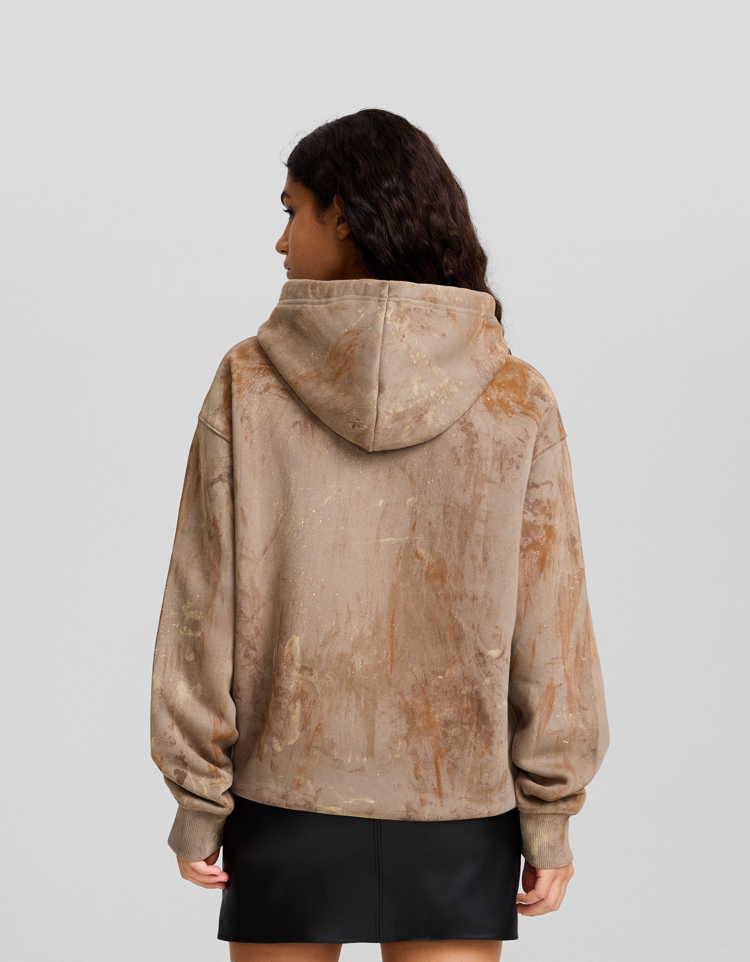 Bershka tie top dye hoodie