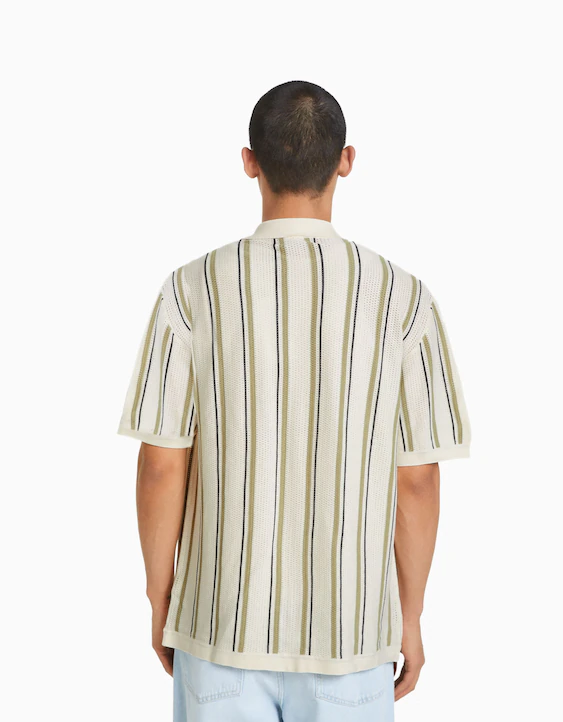 Camisa manga corta rayas - Camisas - Hombre | Bershka