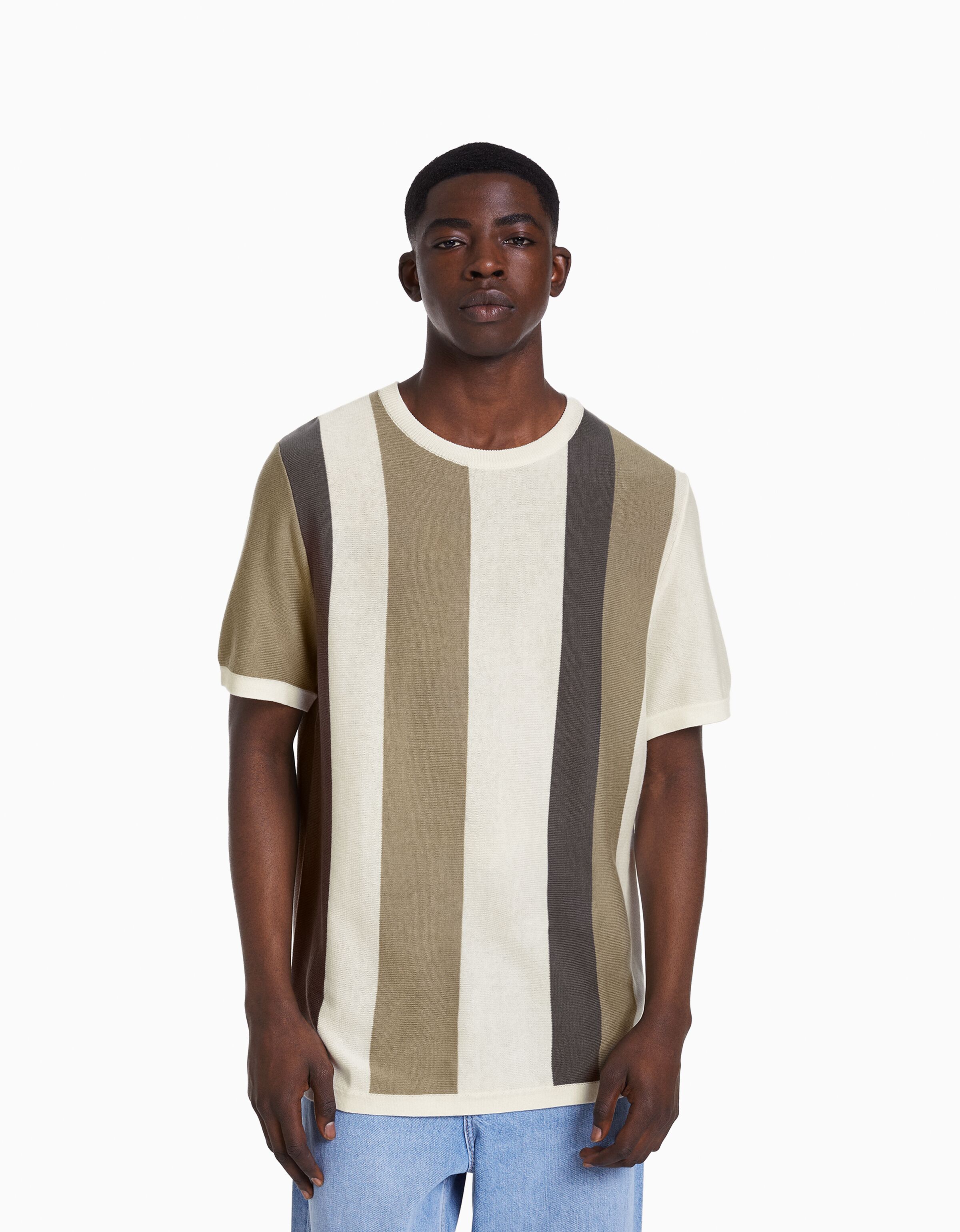 Short sleeve knit T shirt SALE ON SELECTED ITEMS Men Bershka