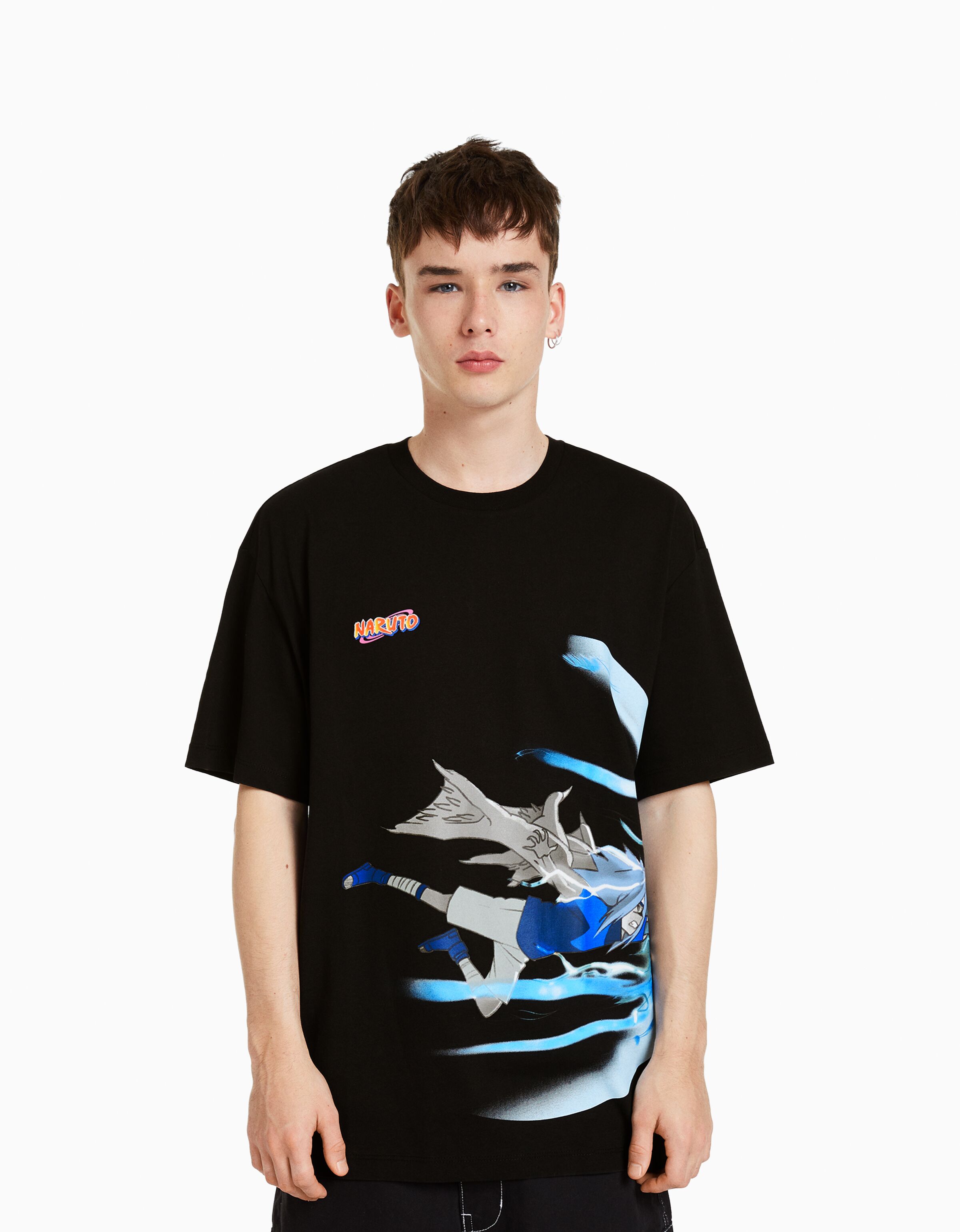 Naruto print boxy fit short sleeve T shirt SALE ON SELECTED