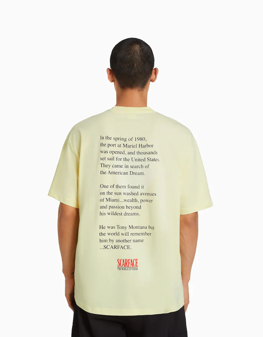 salat virksomhed Dårligt humør Scarface print boxy fit short sleeve T-shirt - T-shirts - Men | Bershka