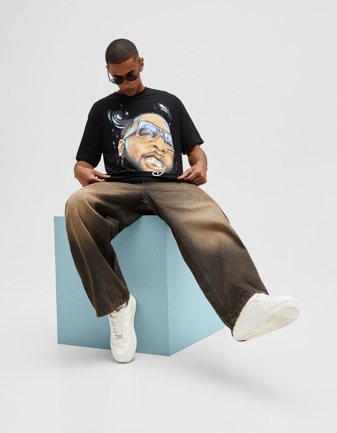 T-Shirt Burna Boy im Boxy Fit mit Print
