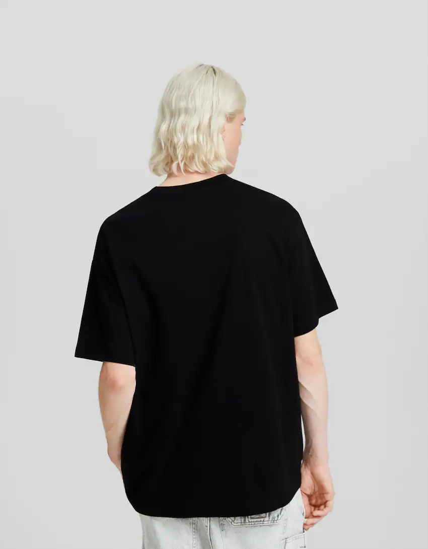 DENNIS RODMAN X BERSHKA print short sleeve boxy fit T-shirt - T-shirts -  Men