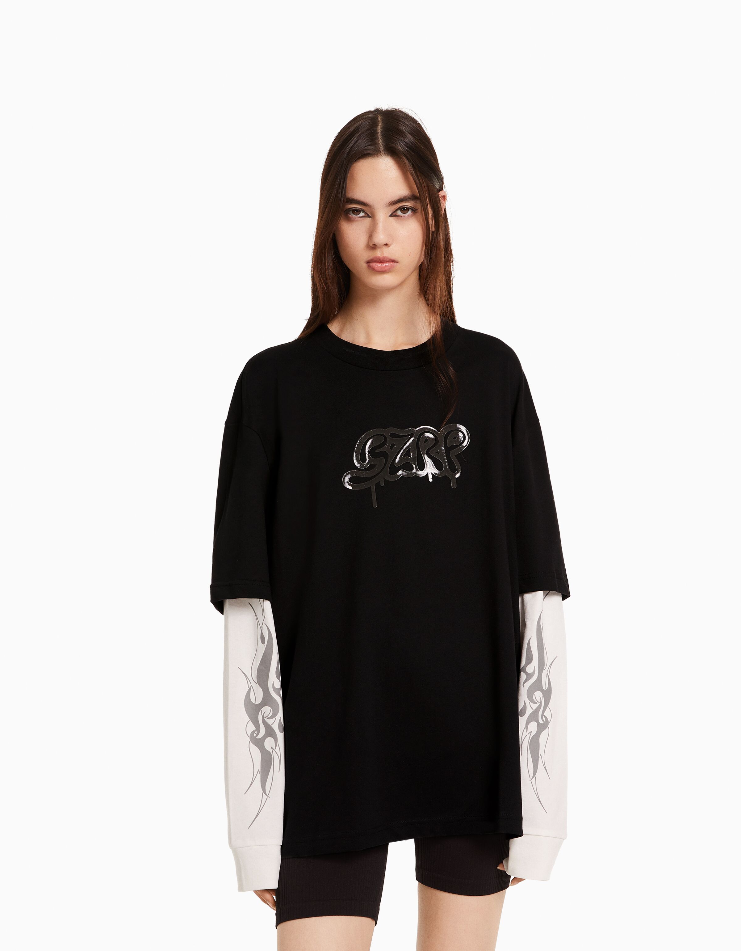 Long sleeve BERSHKA ft. BIZARRAP T shirt Long Sleeve Men Bershka