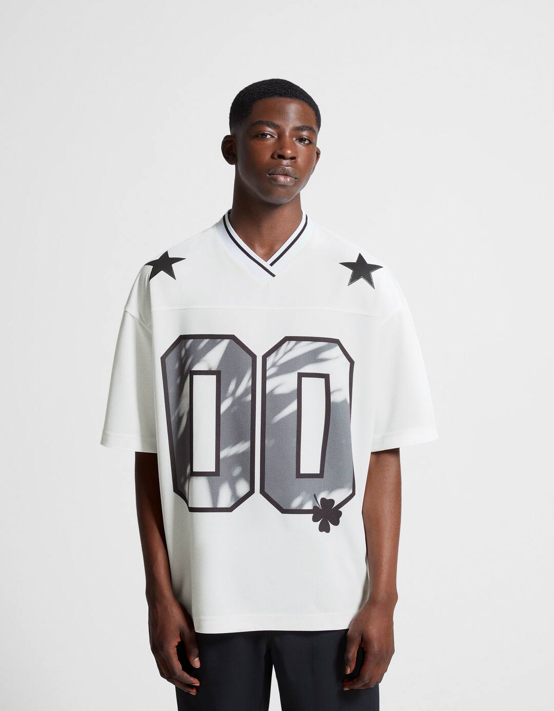 Extra loose fit short sleeve mesh T-shirt