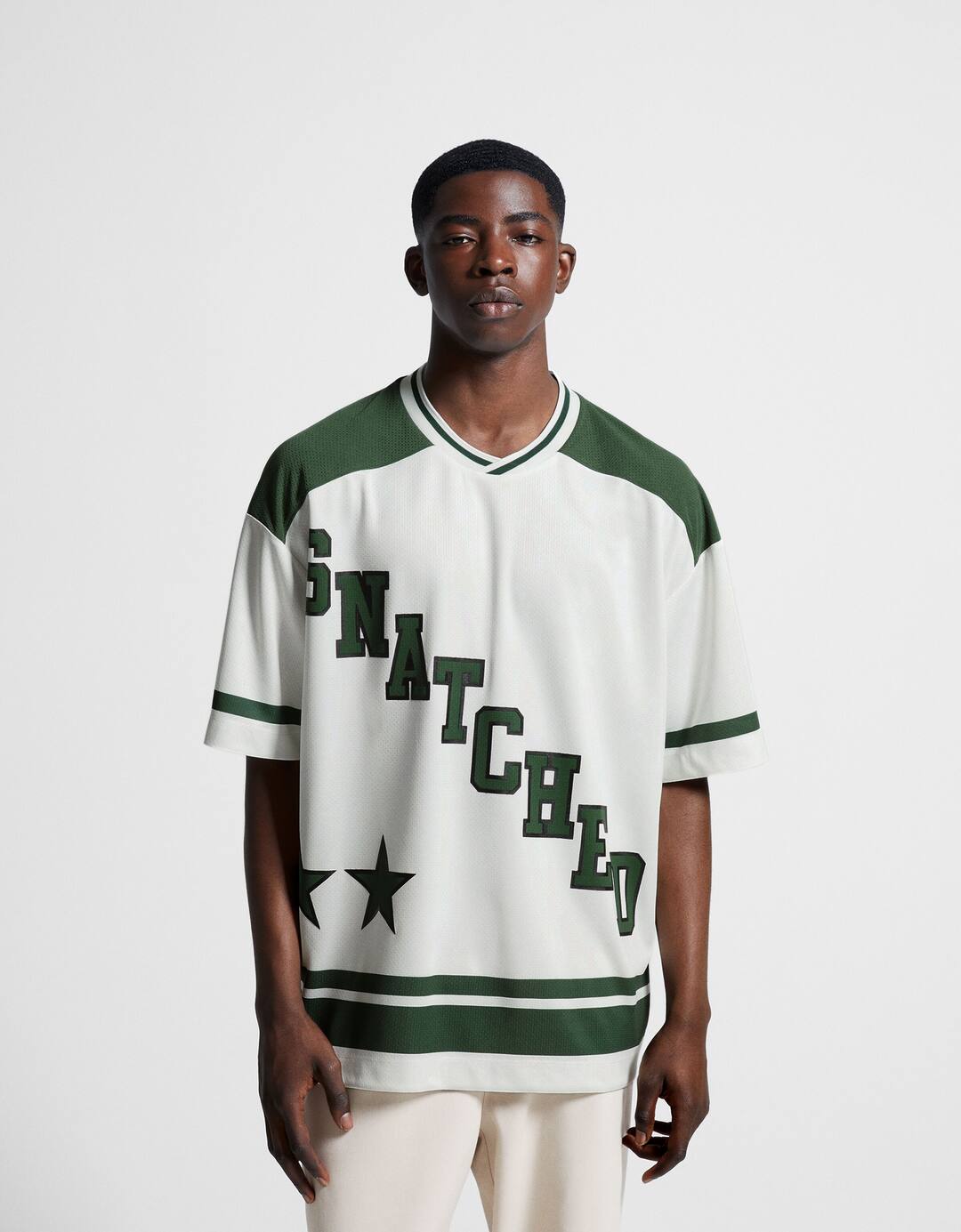 Extra loose fit short sleeve mesh T-shirt