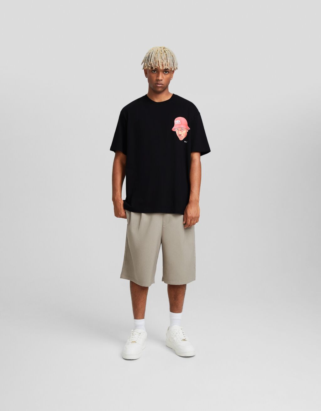 Rock The Bells print boxy fit short sleeve Tshirt Men Bershka