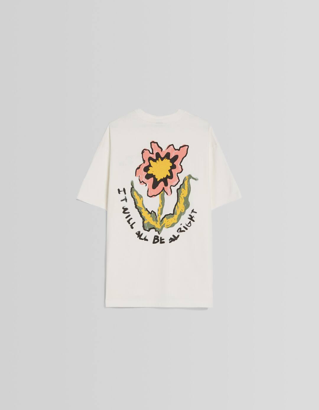 Camiseta manga corta boxy fit print floral