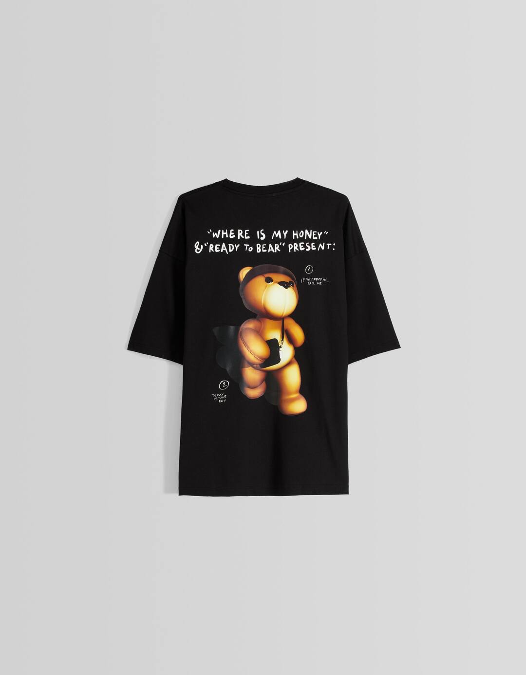 Extra loose short sleeve T-shirt with print