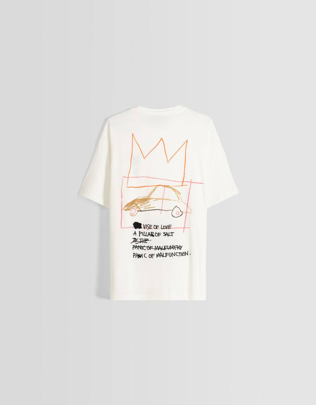 Kaus boxy fit lengan pendek Jean-Michel Basquiat