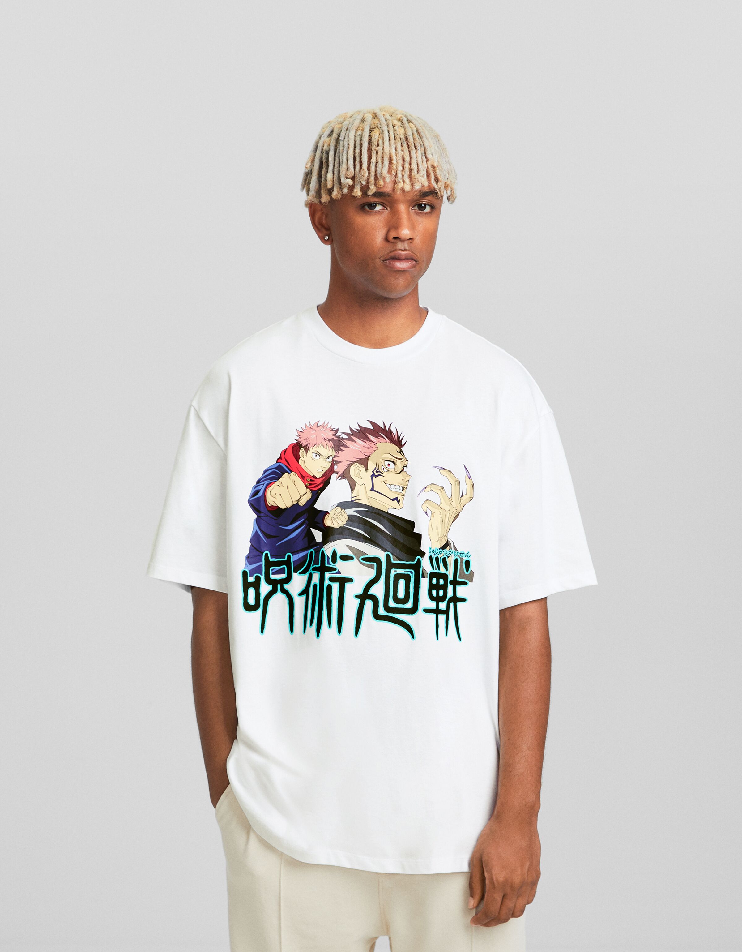 Camiseta Jujutsu Kaisen manga corta boxy fit print REBAJAS hasta