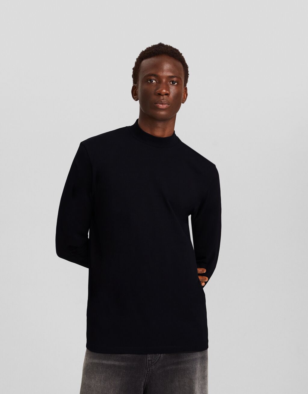 T shirt met cheap hoge kraag heren