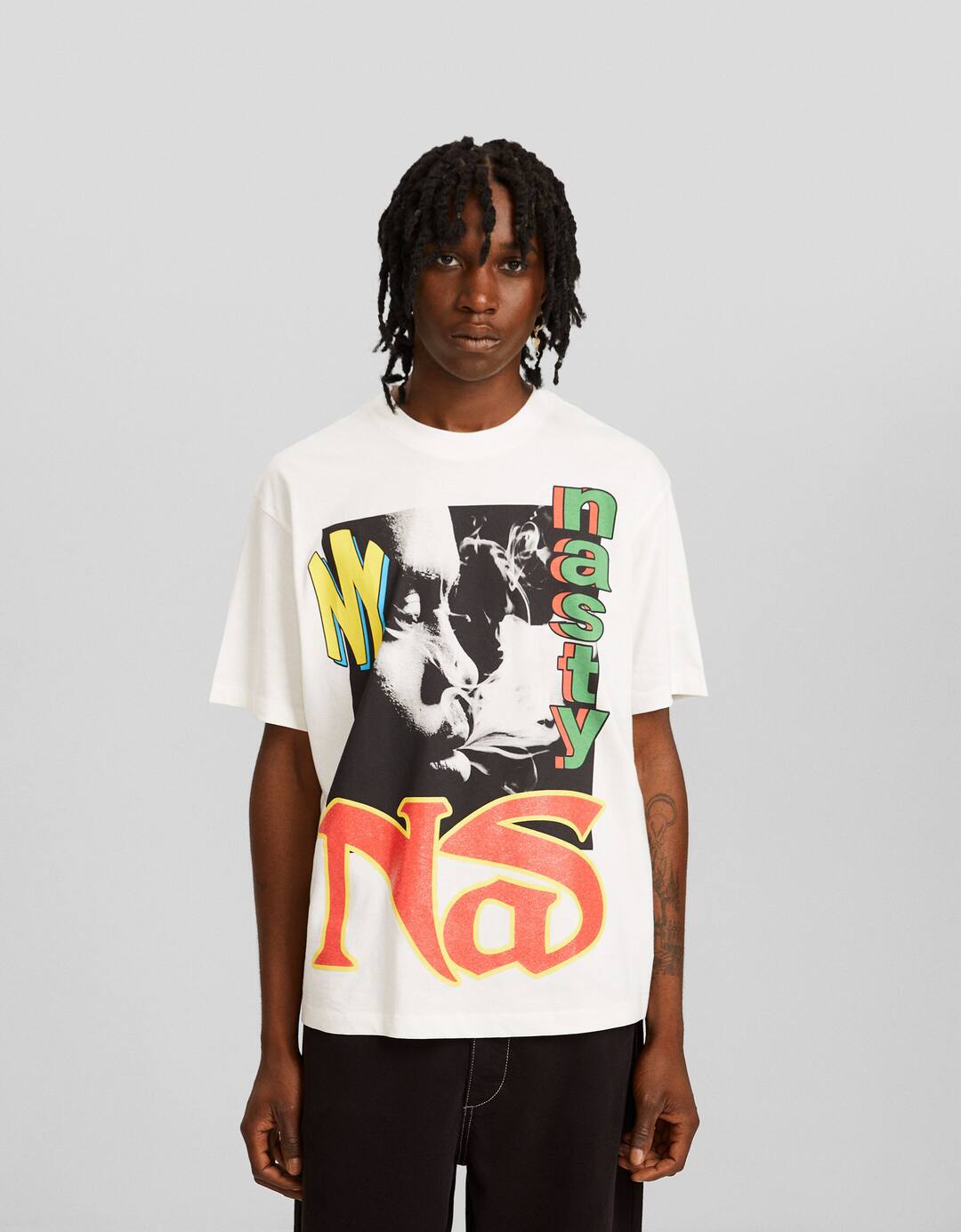 Nas print boxy-fit short sleeve T-shirt