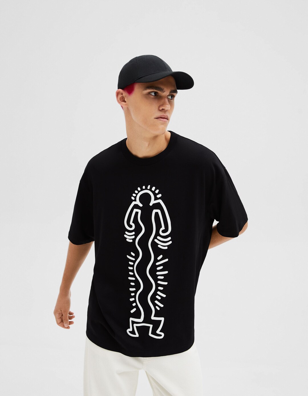 T-shirt manches courtes boxy fit imprimé Keith Haring
