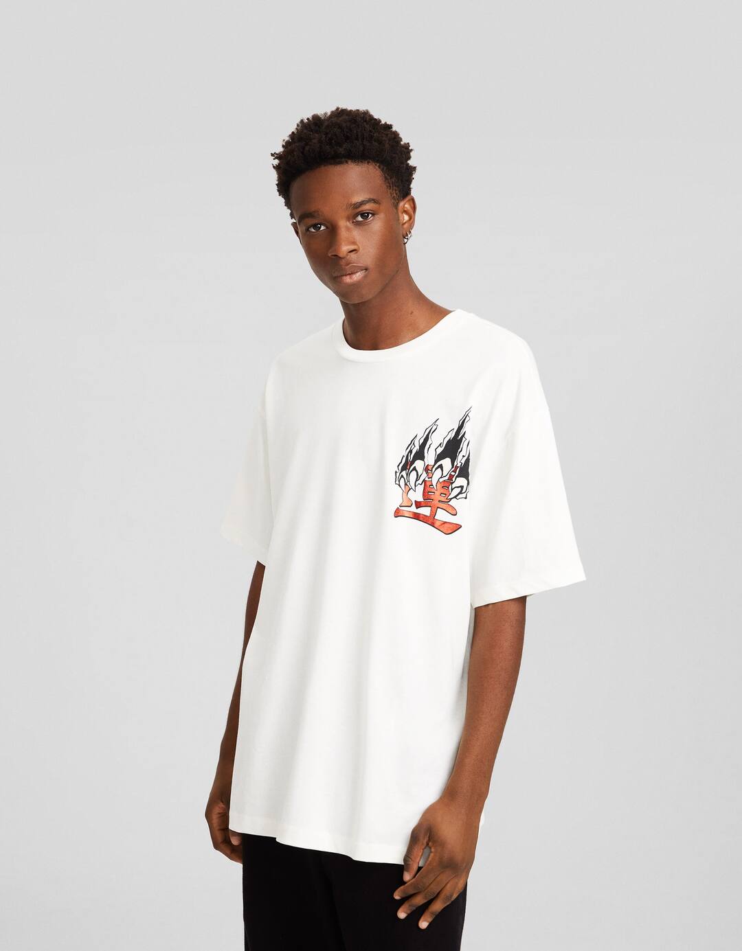 Print boxy fit short sleeve T-shirt