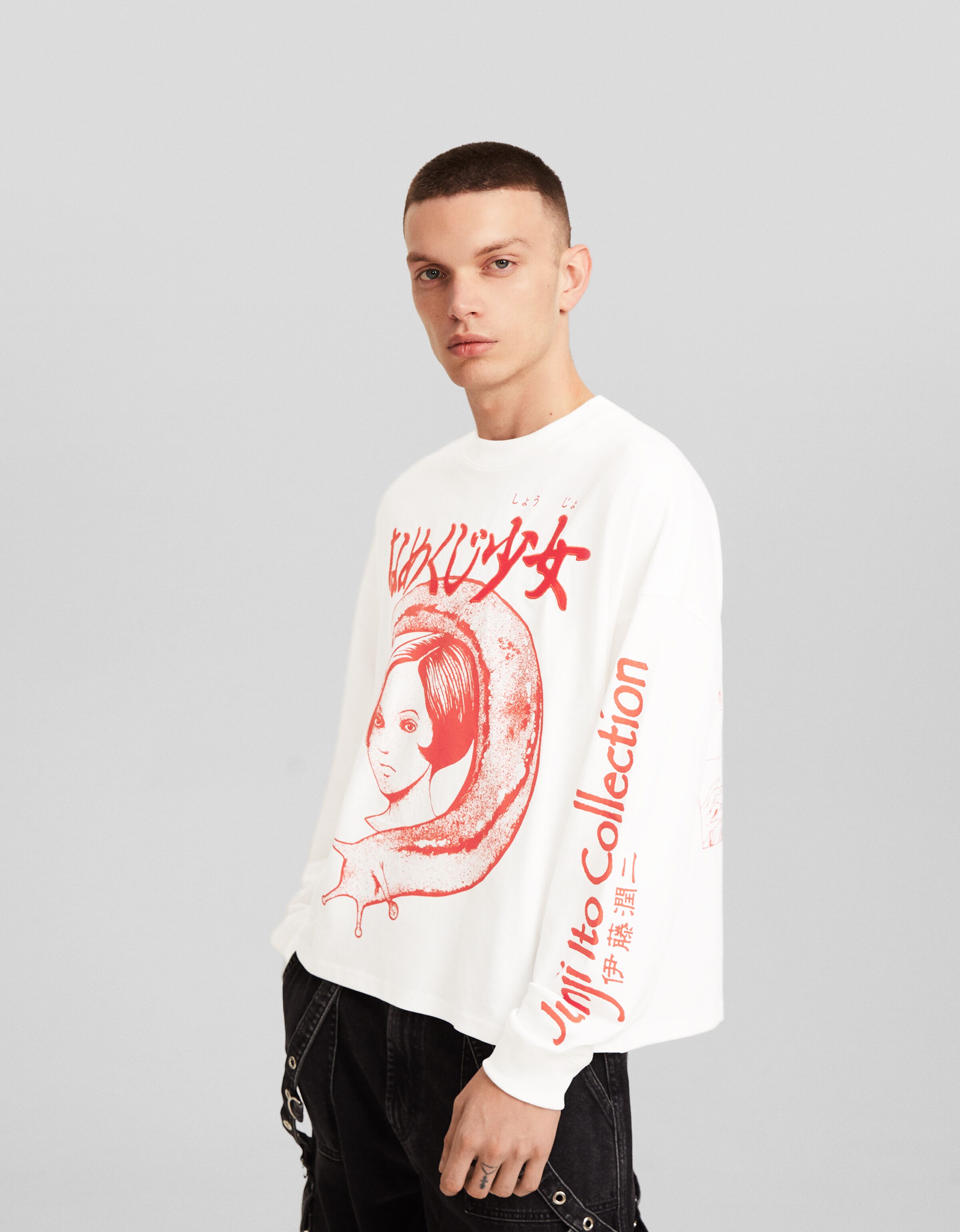 Camisetas de manga online larga bershka