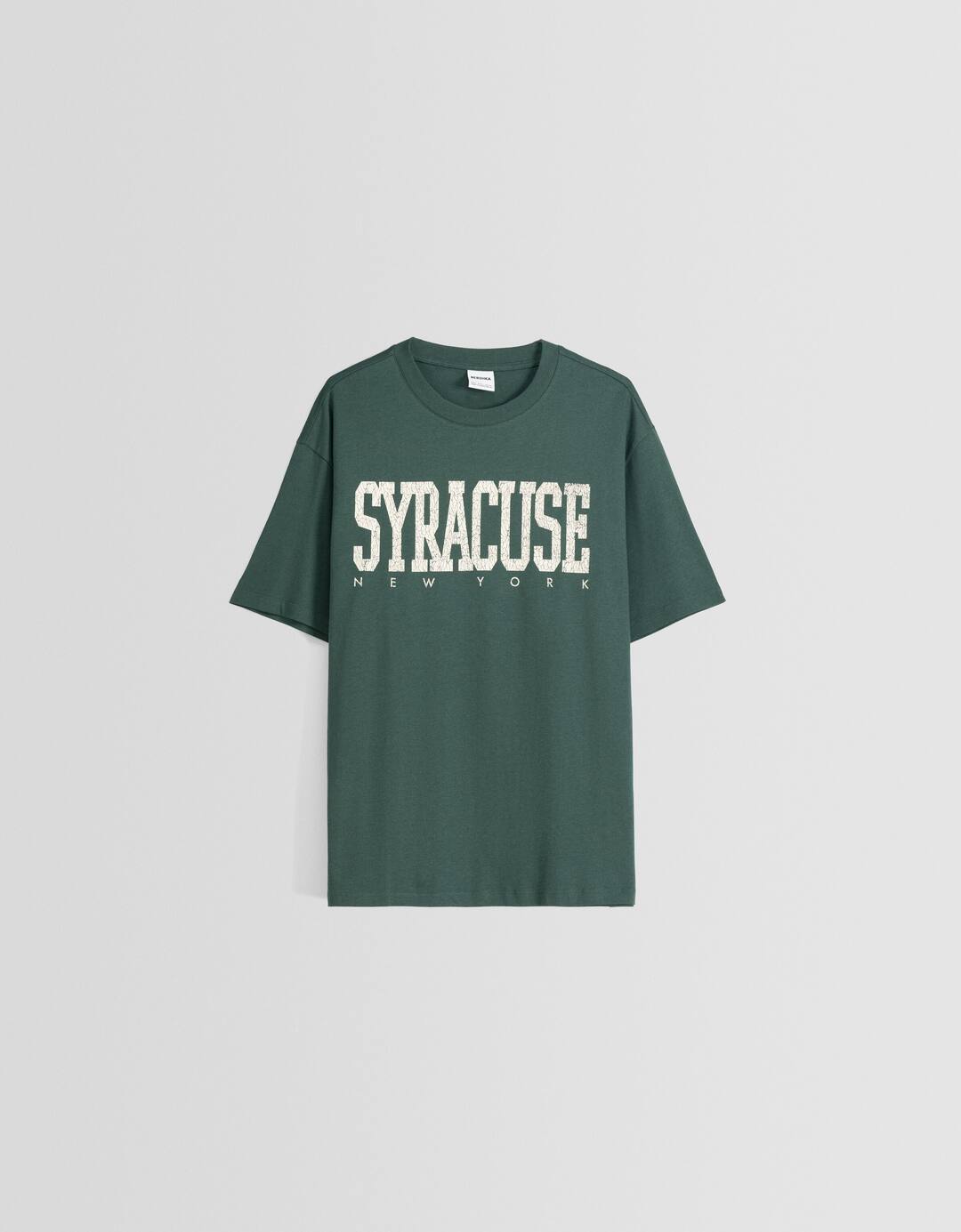 Boxy fit short sleeve varsity print T-shirt