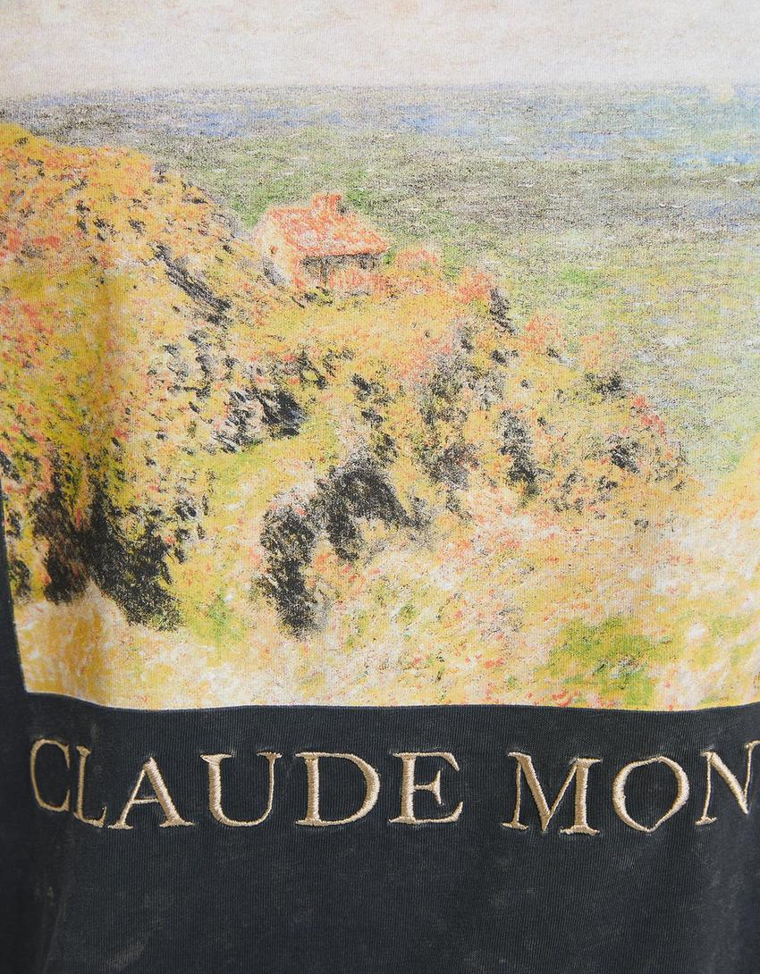 تيشرت بطبعة كلاود مونت بلش باهت بأكمام قصيرة-رمادي داكن-5