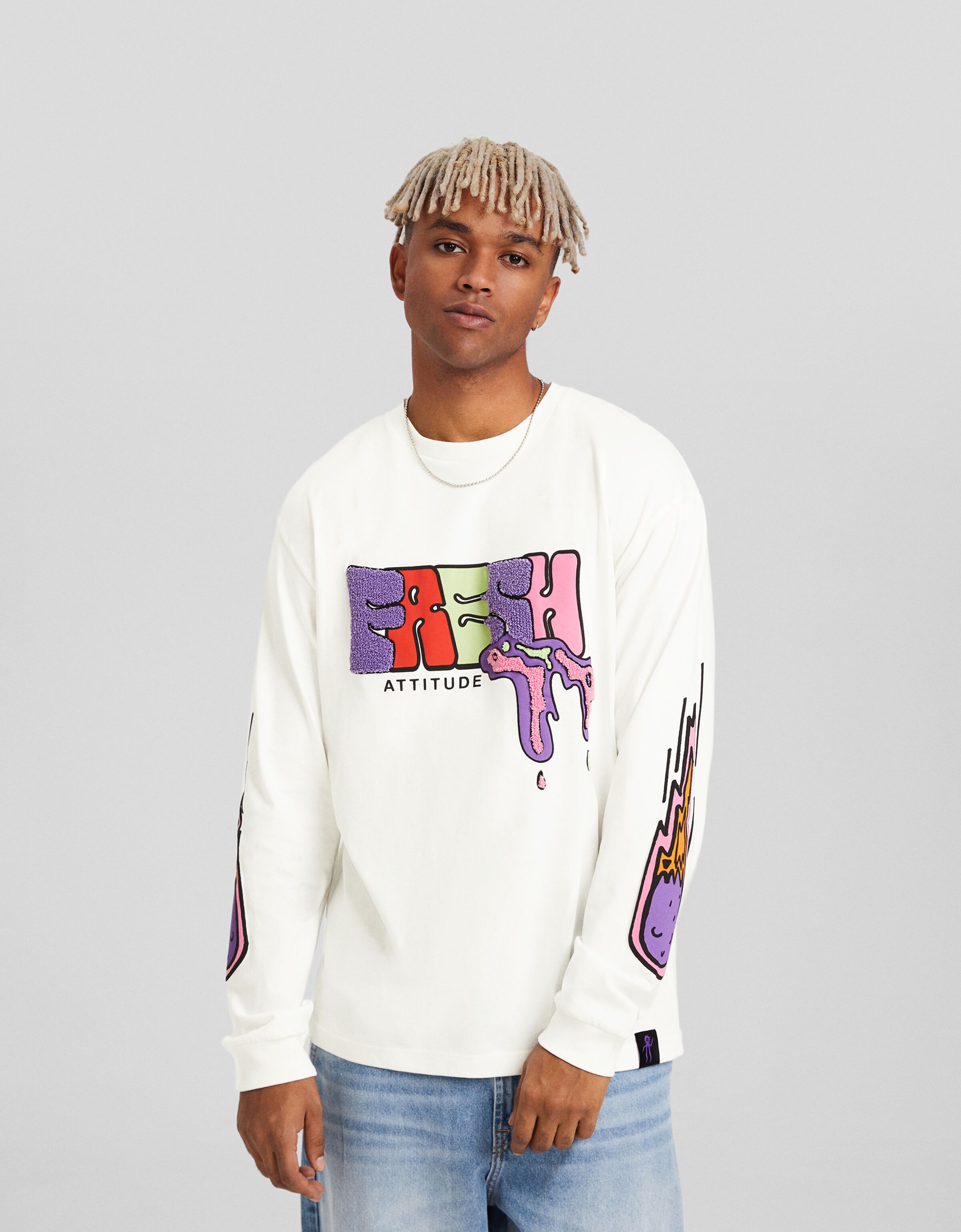 Bershka camisetas manga online larga