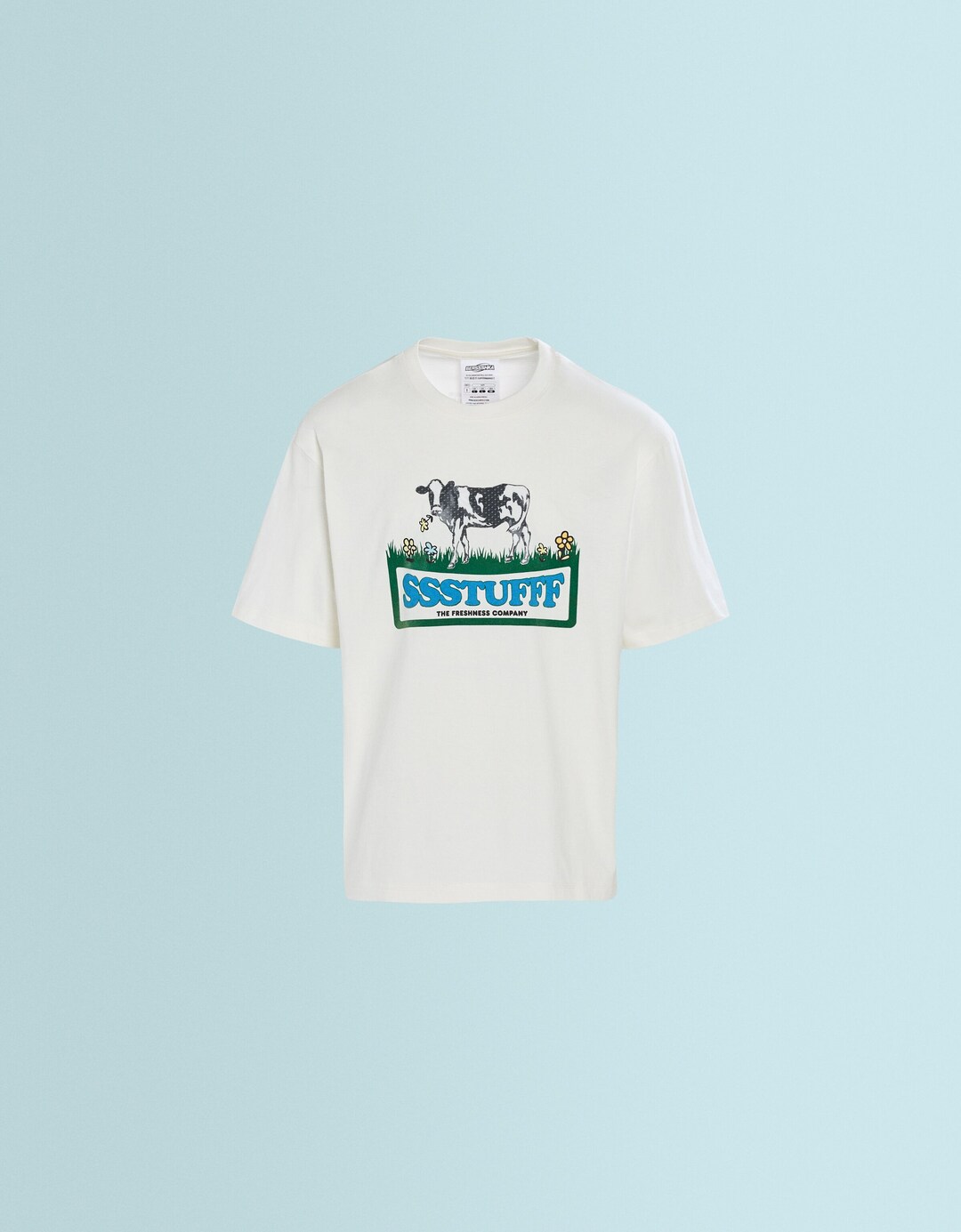 Camiseta SSSTUFFF X BERSHKA manga corta print lenticular