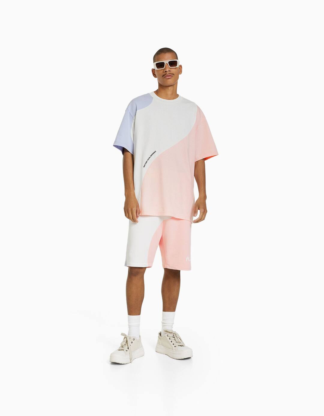 Colour block Bermuda shorts