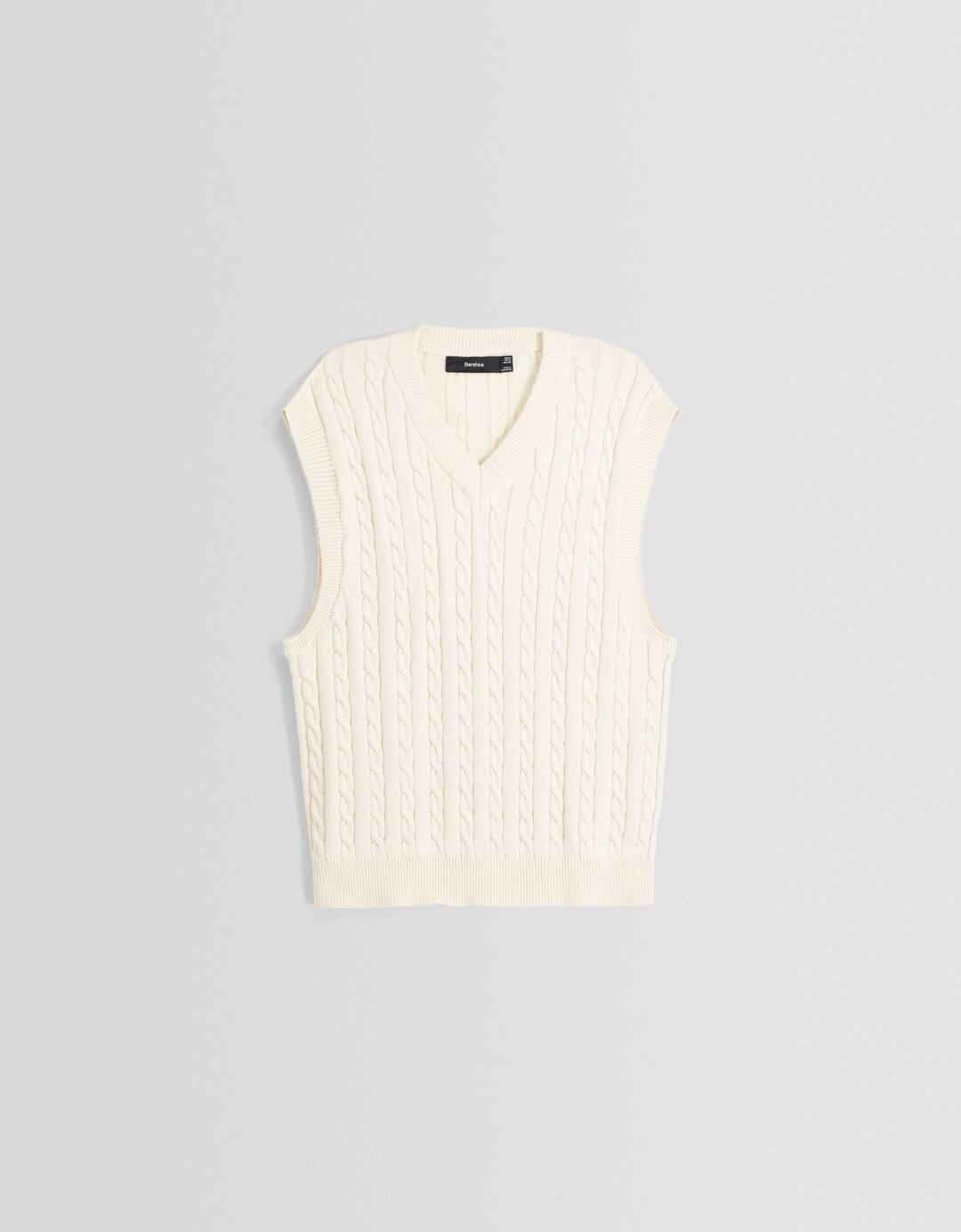 Cable-knit vest