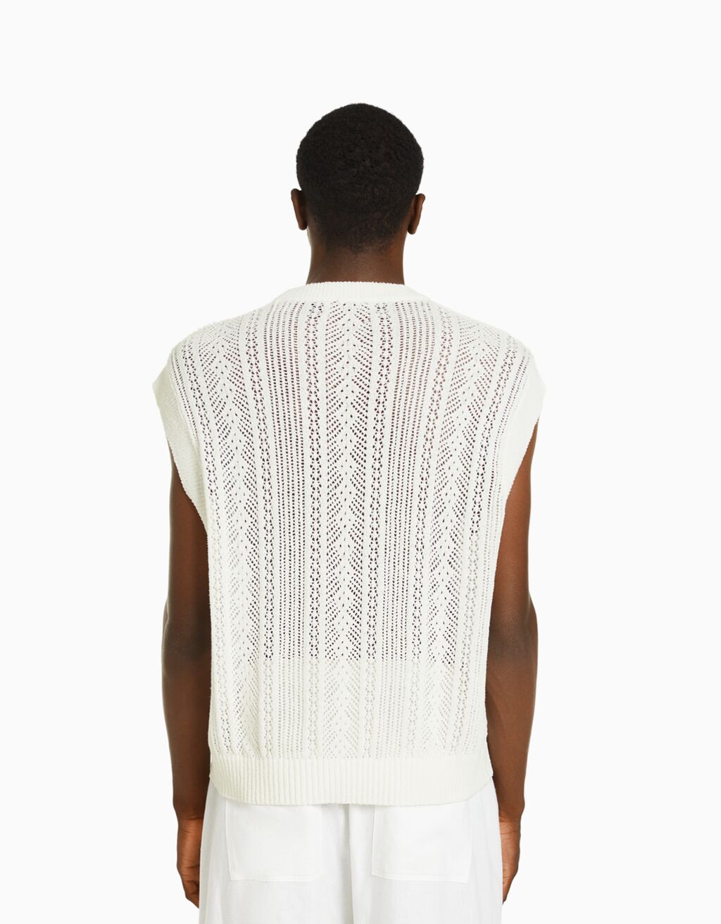 Cropped crochet vest Men Bershka