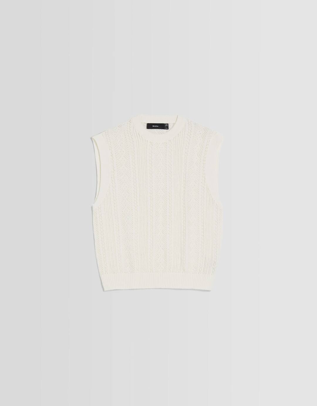 Chaleco cropped crochet