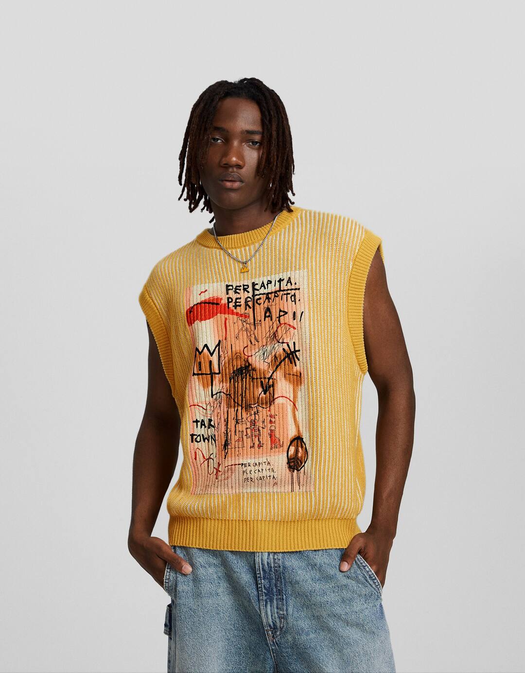 Jean-Michel Basquiat print knit vest