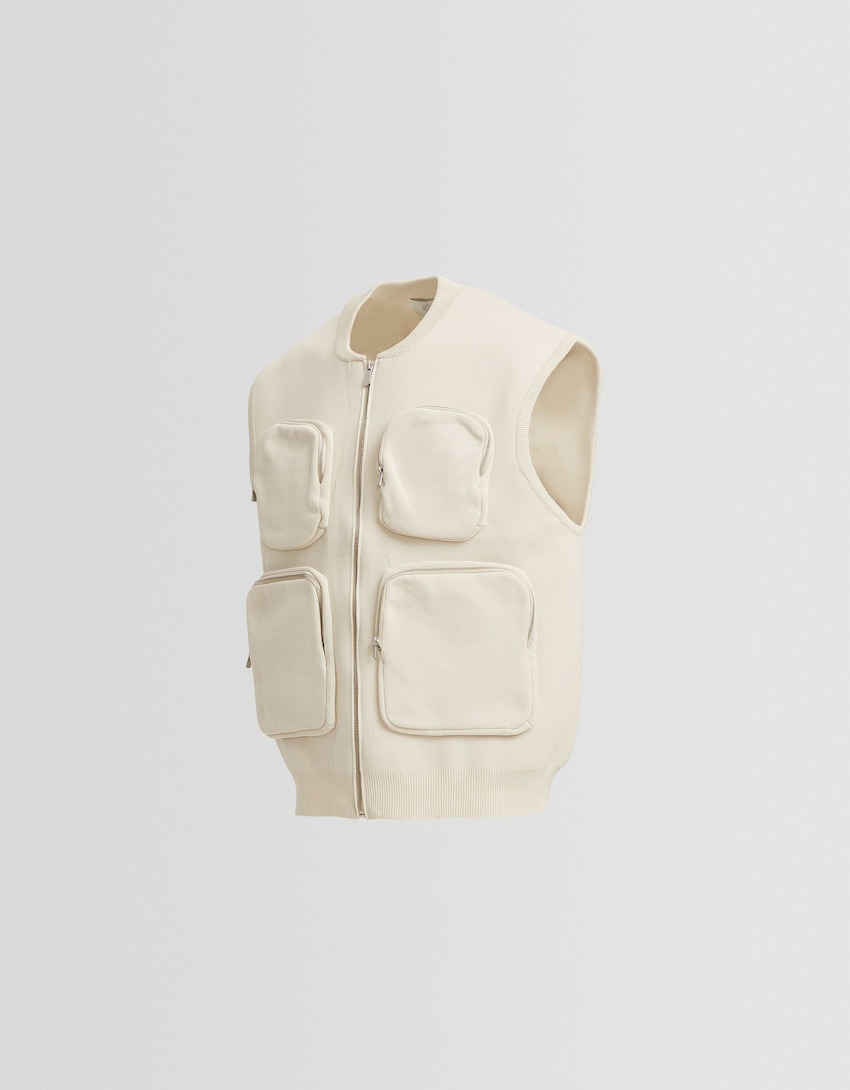 Generation Bershka knit utility vest - Sweaters and cardigans
